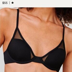 Black Mesh Detail Bra